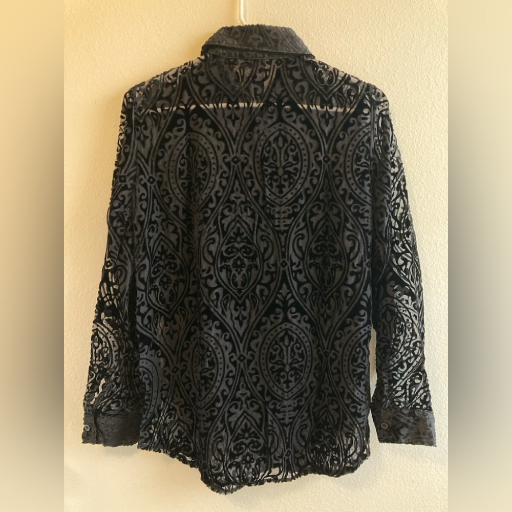 Covington Black Textured Button-Up Shirt Size S - Picture 7 of 7